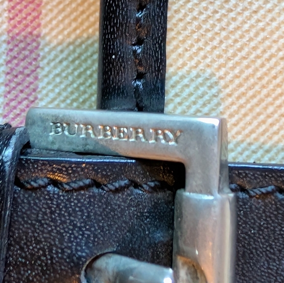 Burberry Prince of Gale Checkered Bag Canvas & Black Leather Trim Excellent! - Picture 15 of 17